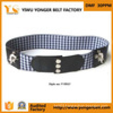 Women Fashion Metal Logo Grey Flat Belt